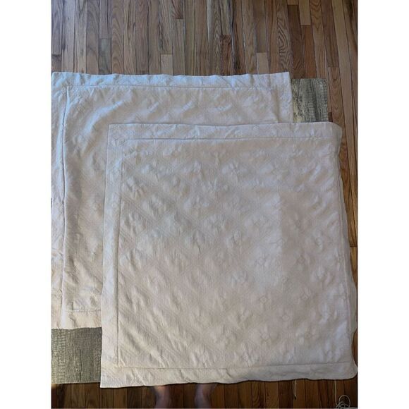 Docofil Set Of 2 Euro Pillow Shams 100% Cotton beige  Made In Portugal 26x26 - Picture 1 of 6